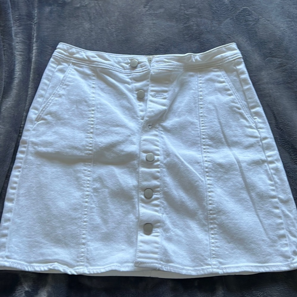 White Denim Skirt